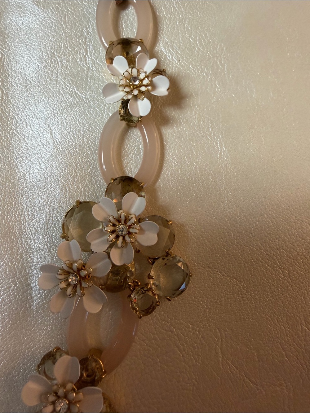 J. Crew White and Gold Floral Ribbon Necklace - Picture 4 of 7